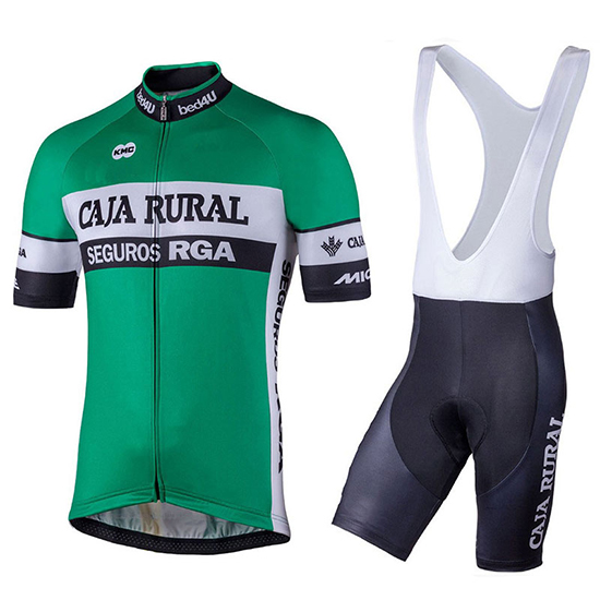 Caja Rural Kurzarmtrikot 2018 und Kurze Tragerhose Grun